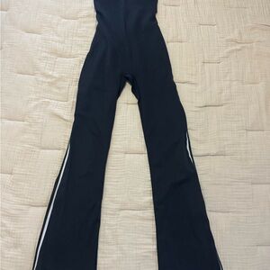 Elegant Black Jumpsuit with White Accents